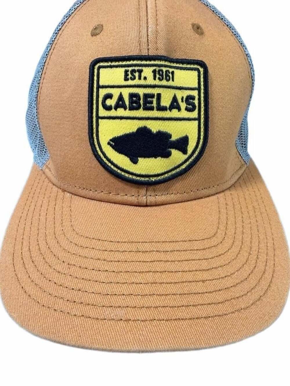 Cabelas Est. 1961 Fish Patch Orange Mesh Trucker Hat Snapback Cap